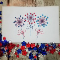 Fourth of July Sparklers Machine Embroidery Design